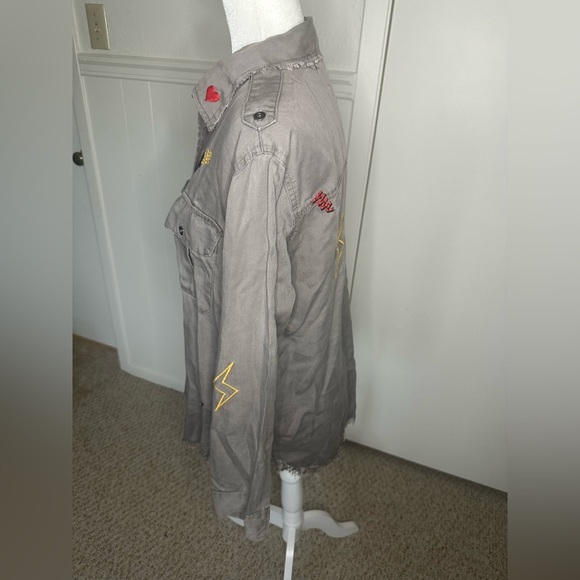 Vintage Havana Gray Lightweight Military Shirt Jacket size S - Picture 6 of 10